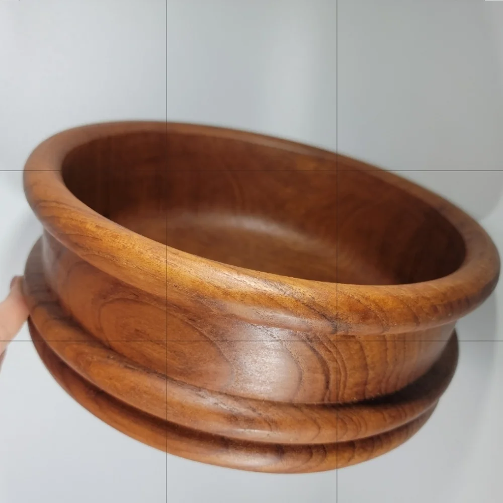 Selandia MCM Large Teakwood Bowl Atomic Decor 10 Inch Thailand Vintage